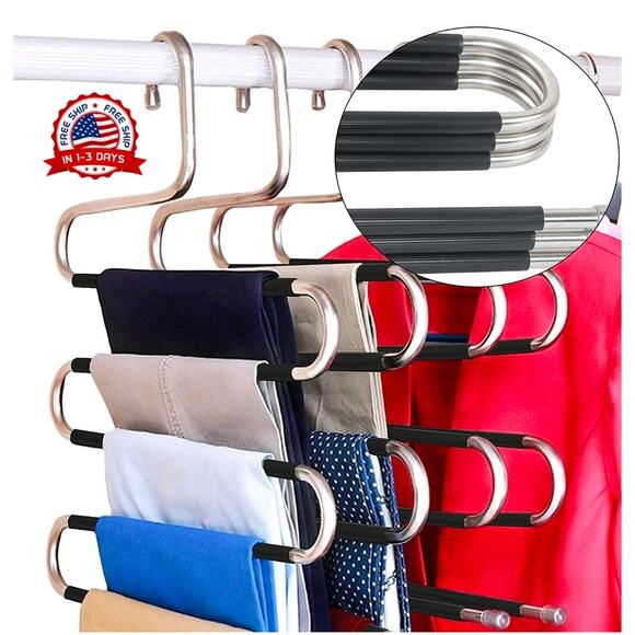 Pants Hangers - Space Saving, 3Pack, Jeans Hangers - Picture 4 of 4